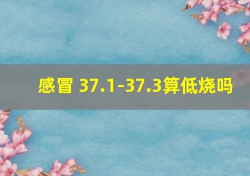 感冒 37.1-37.3算低烧吗